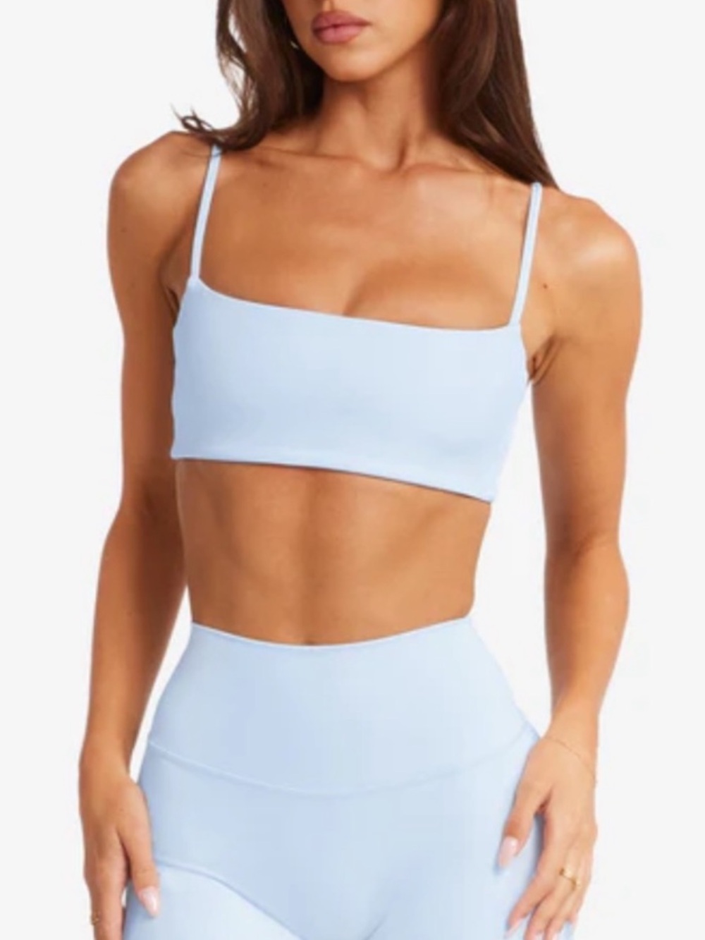 CSB freedom staple crop ice blue Crop Bralette Top Minimal Light Blue Crop Top